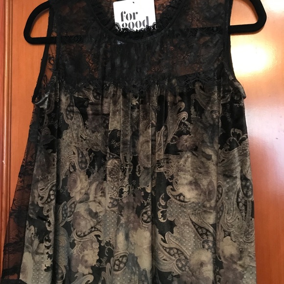 For Good Tops - Sexy olive green/black lace top